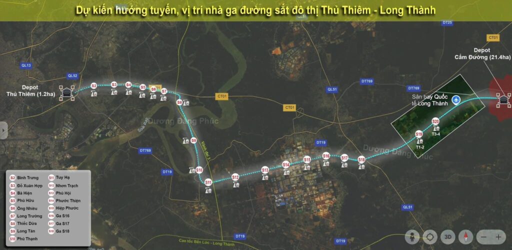 tuyến metro Thủ Thiêm Long Thành