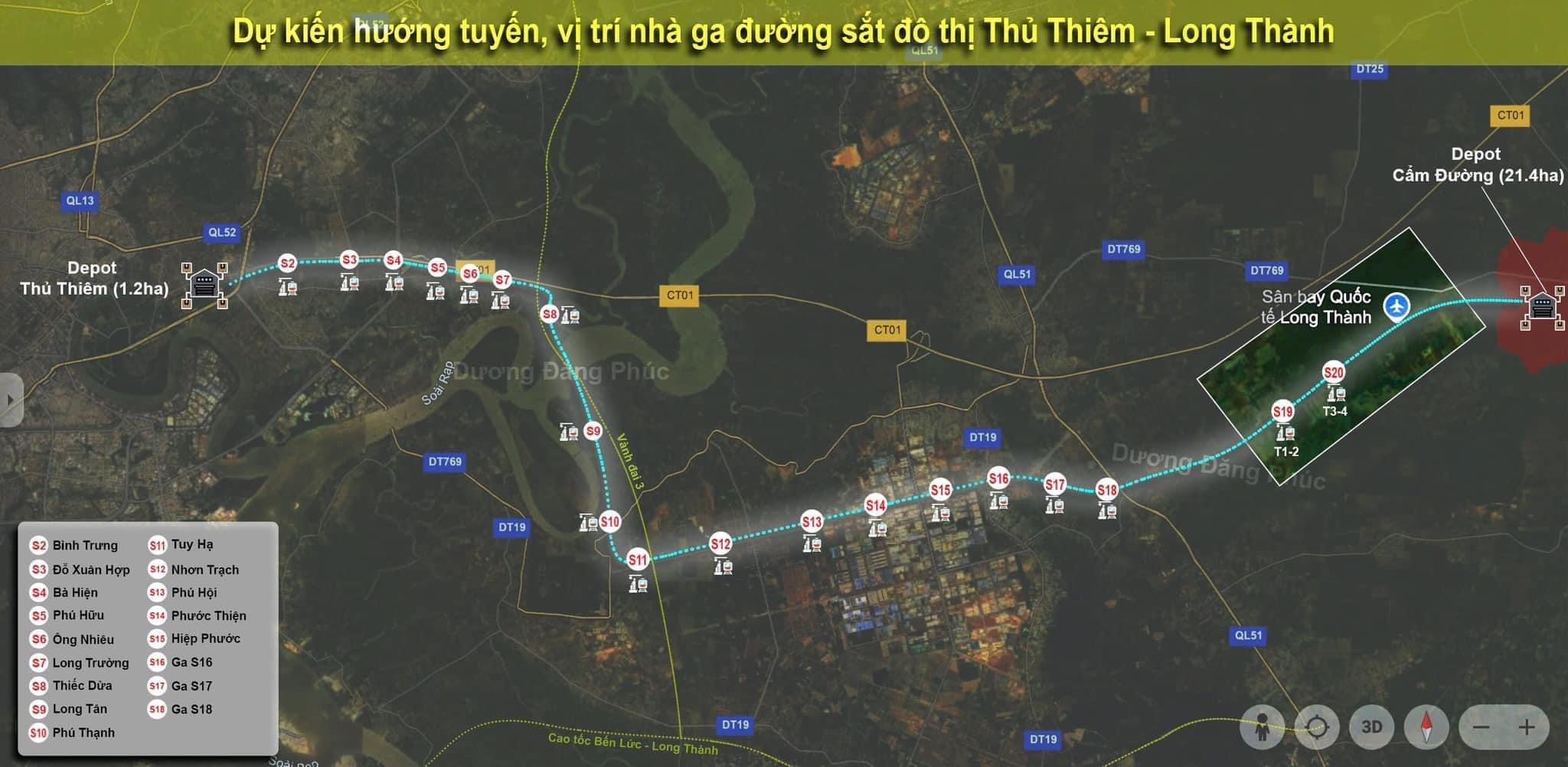 tuyến metro Thủ Thiêm Long Thành
